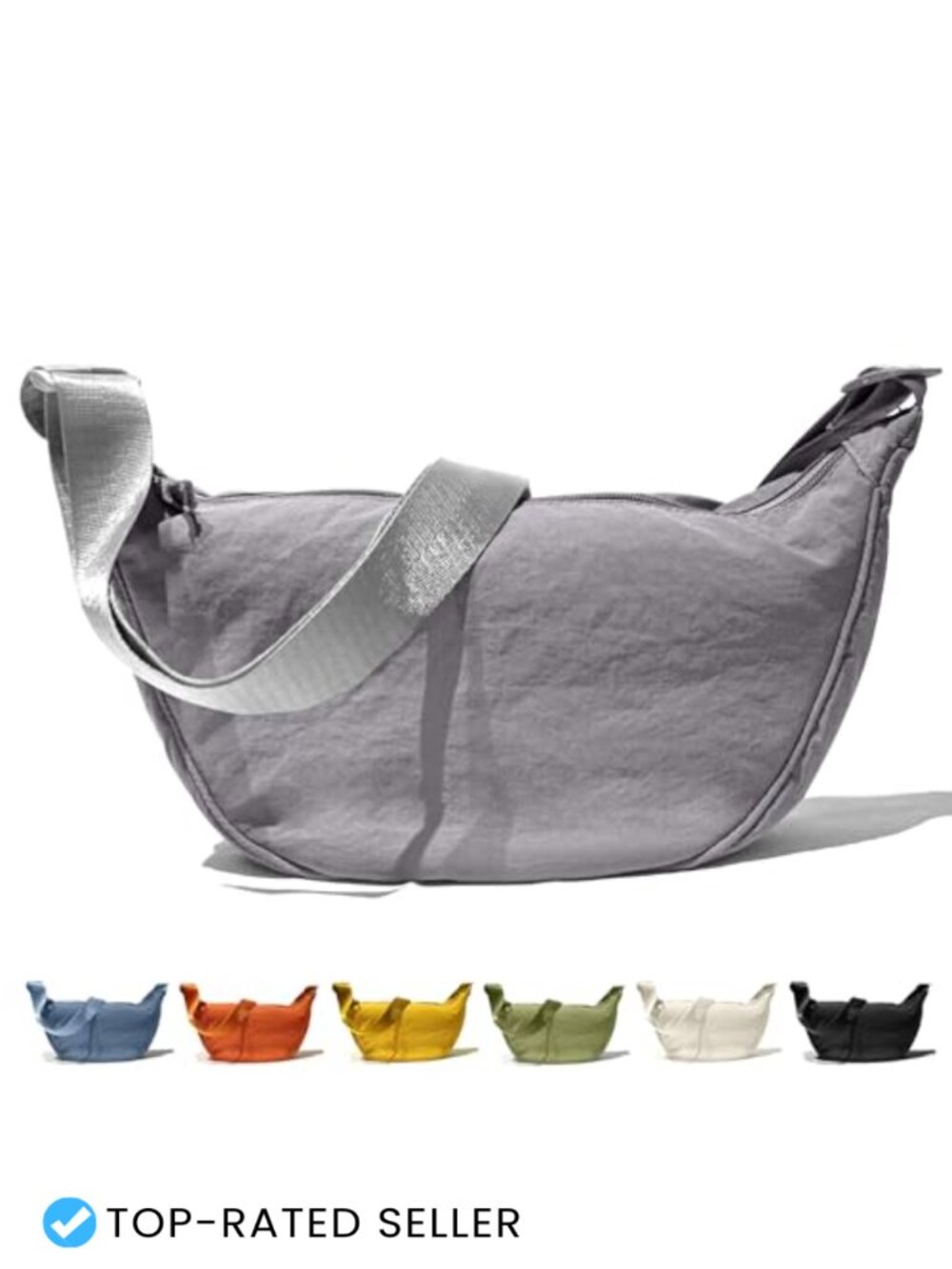 Taslon Crescent Crossbody Sling Bag Lightweight Water-Resistant Adjustable Strap